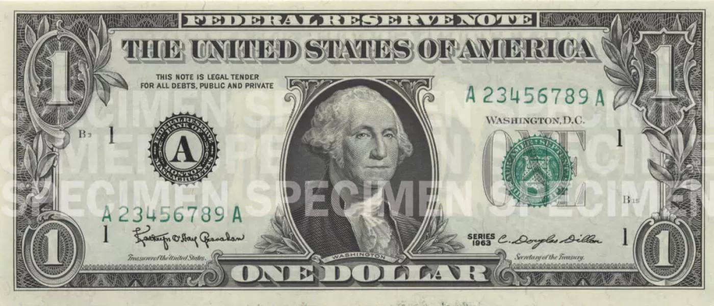 1 dollar bill front