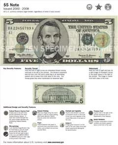  Billete de $5 (2000-2008)