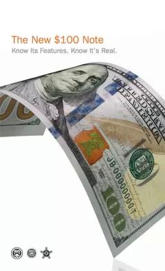 Folleto y afiche del billete de $100