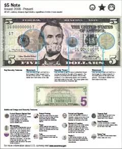 Billete de $5 (2008-Presente)